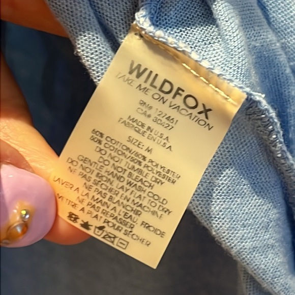WILDFOX ~ M~ Blue 'Sea Baby' Graphic Long Sleeve - Picture 7 of 17